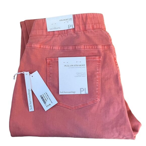 NEW Soft Surroundings The Ultimate Denim Pull-On Relaxed Straight Leg Jeans PL - Picture 3 of 3